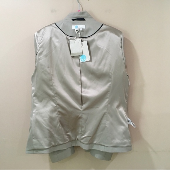 Boden blazer Single Breasted Grey Size Petite 10 Women’s One Button Lined New - Picture 6 of 9